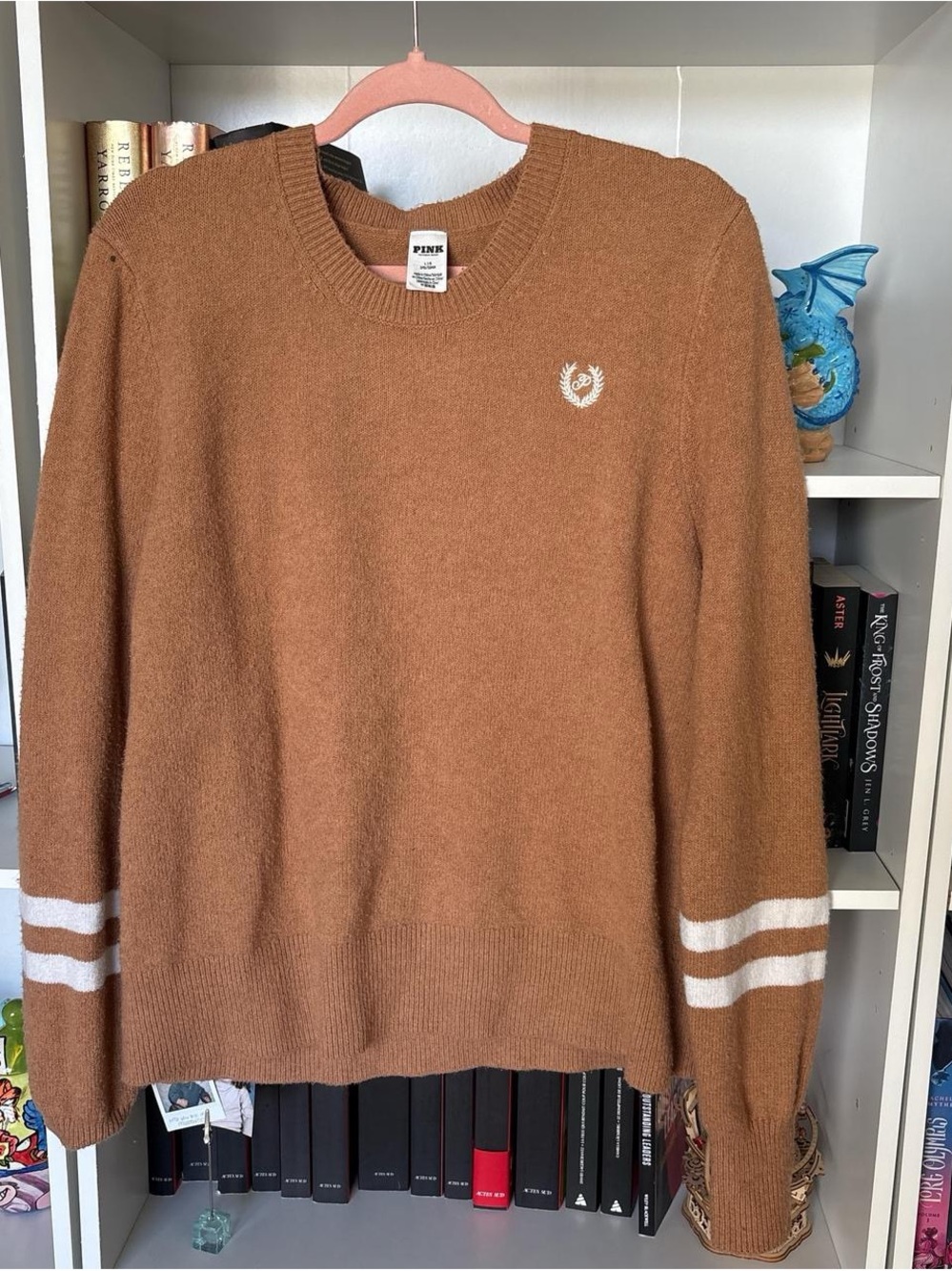 PINK Victoria's Secret Camel/Tan Knit Crewneck Sweater